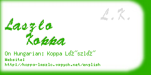 laszlo koppa business card